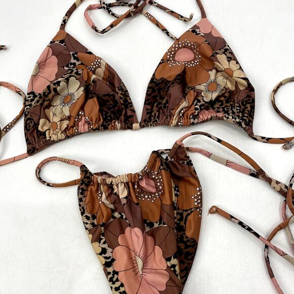 inamorata las olas bikini leopard floral - Picture 3 of 5